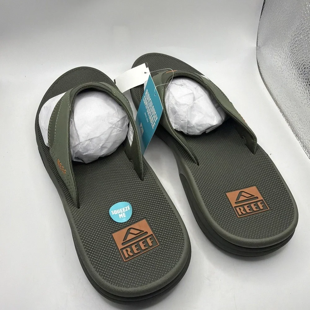 Reef Mens Cushion Fanning Flip Flops Water Friendly Comfort Beach Sandal Size12